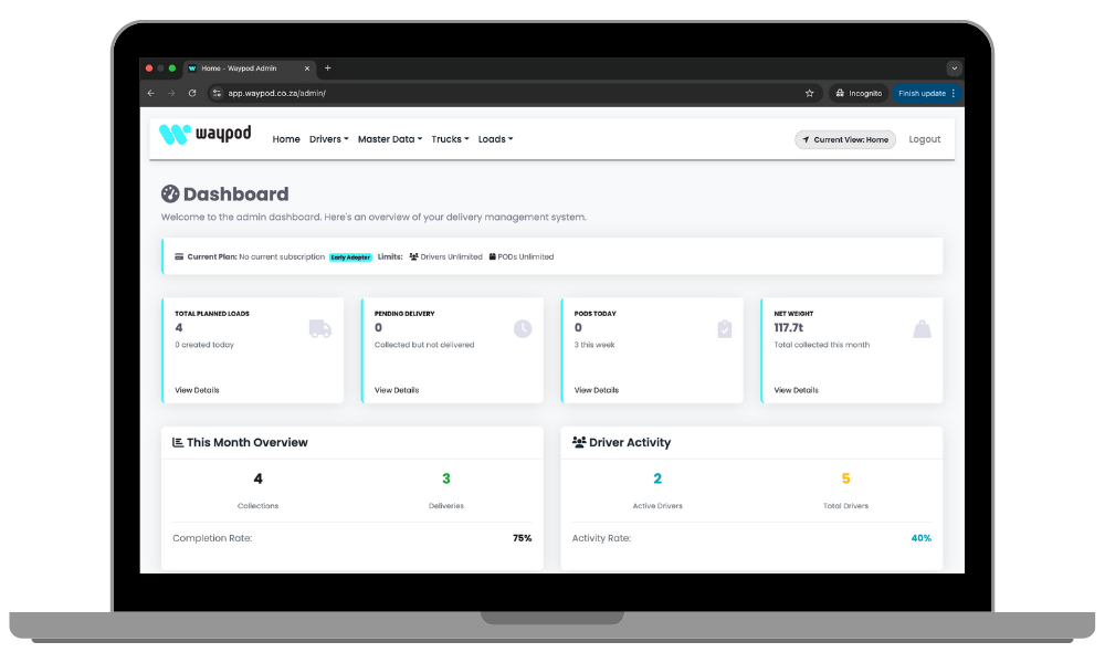 WhatsApp POD system in South Africa
